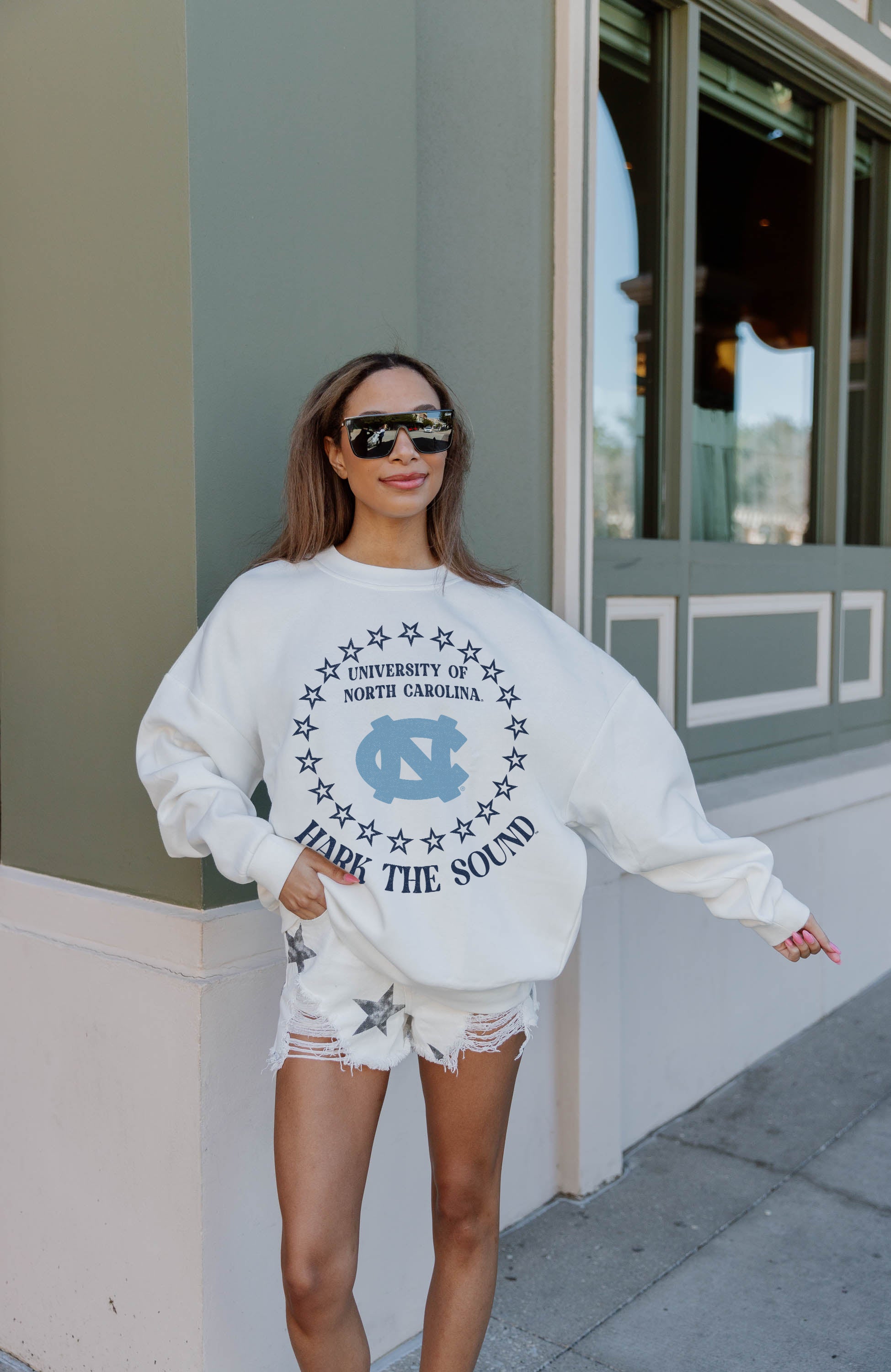 Ultimate North Carolina Tar Heels Premium Fleece Crewneck - Drop Shoulder Design