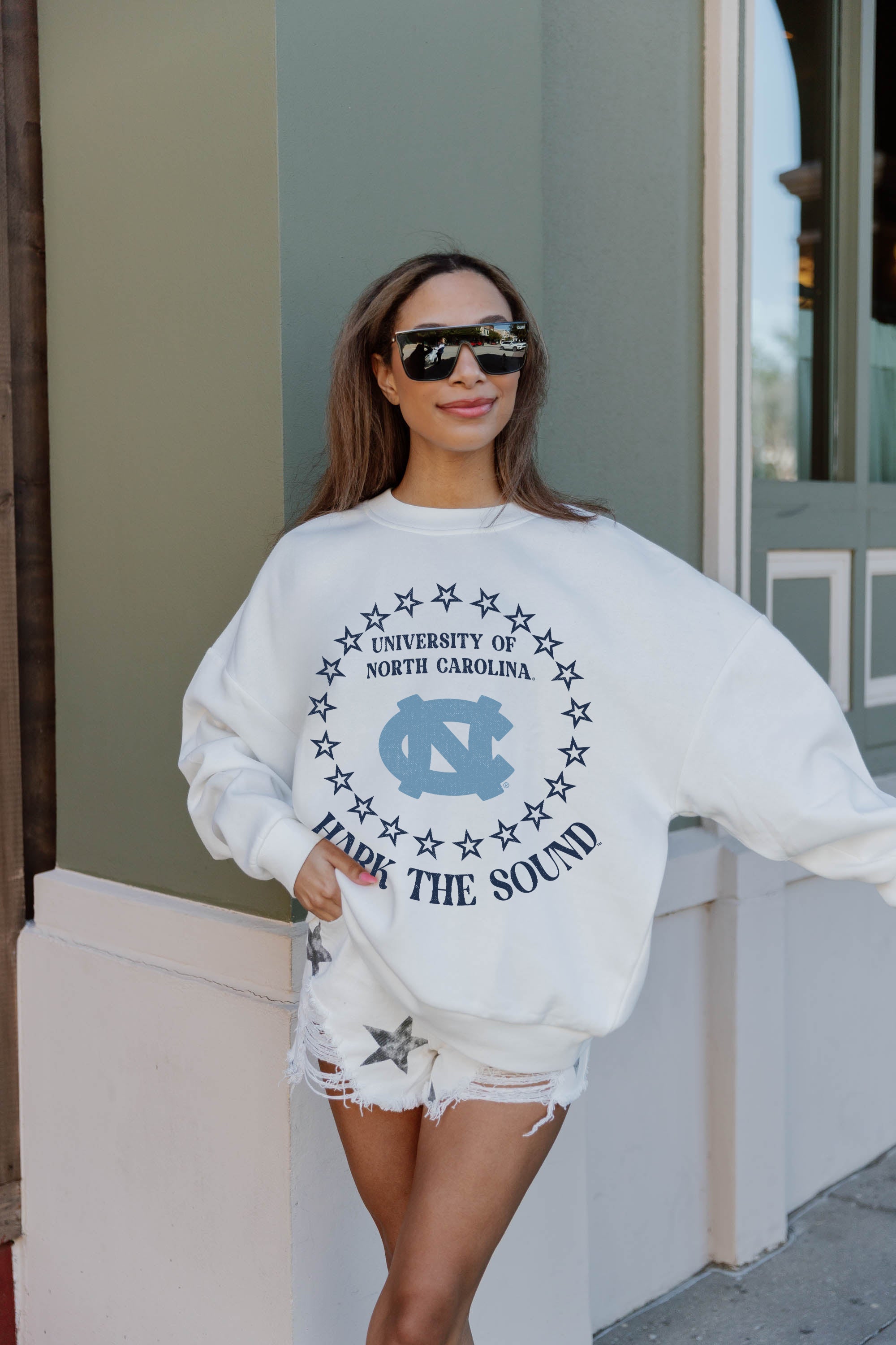 Ultimate North Carolina Tar Heels Premium Fleece Crewneck - Drop Shoulder Design