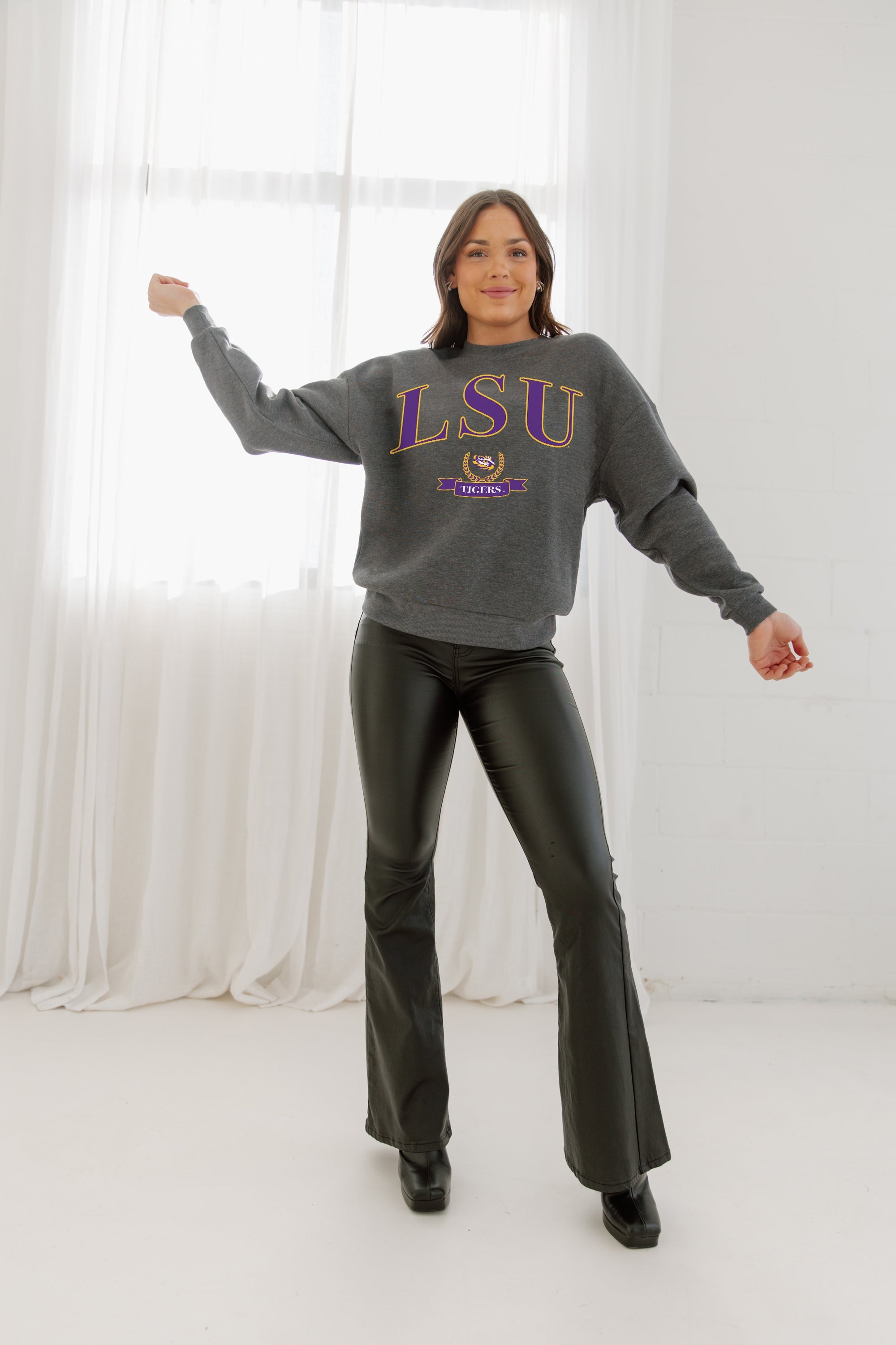 LSU Tigers Ultimate Comfort Premium Fleece Crewneck Pullover