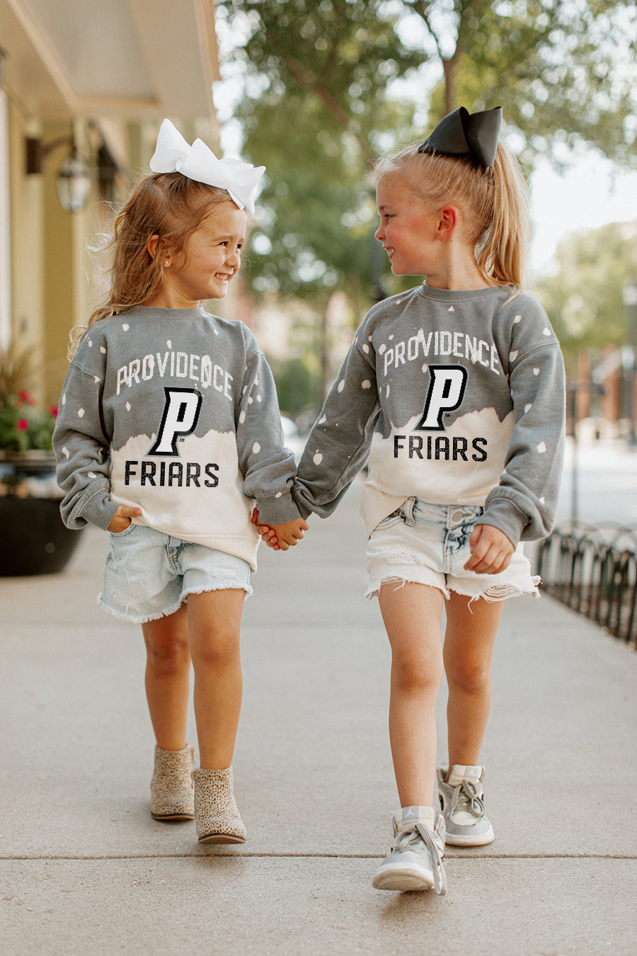 Premium Providence Friars Kids Vintage Bleach Dye Crewneck Sweatshirt