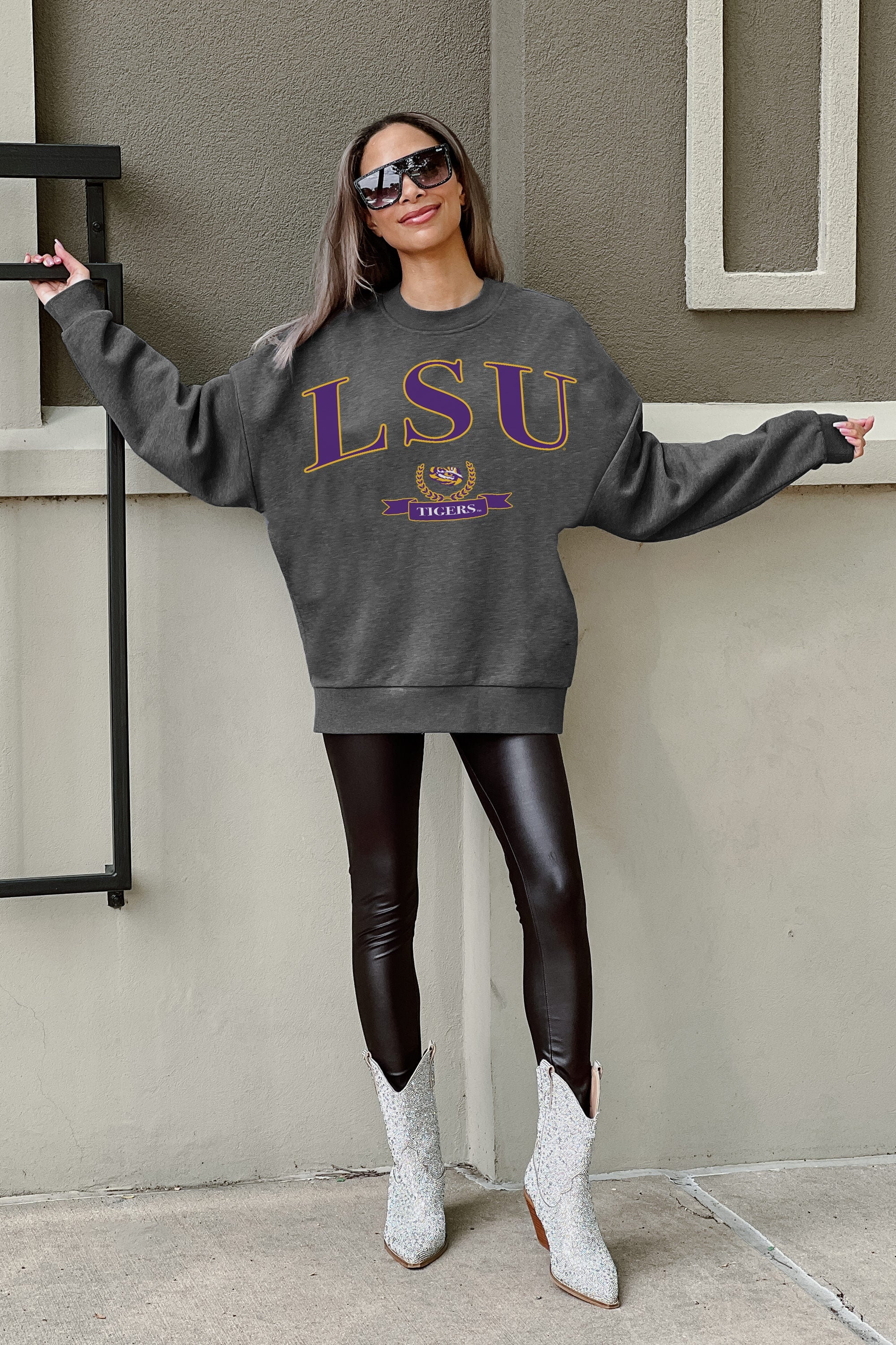 LSU Tigers Ultimate Comfort Premium Fleece Crewneck Pullover